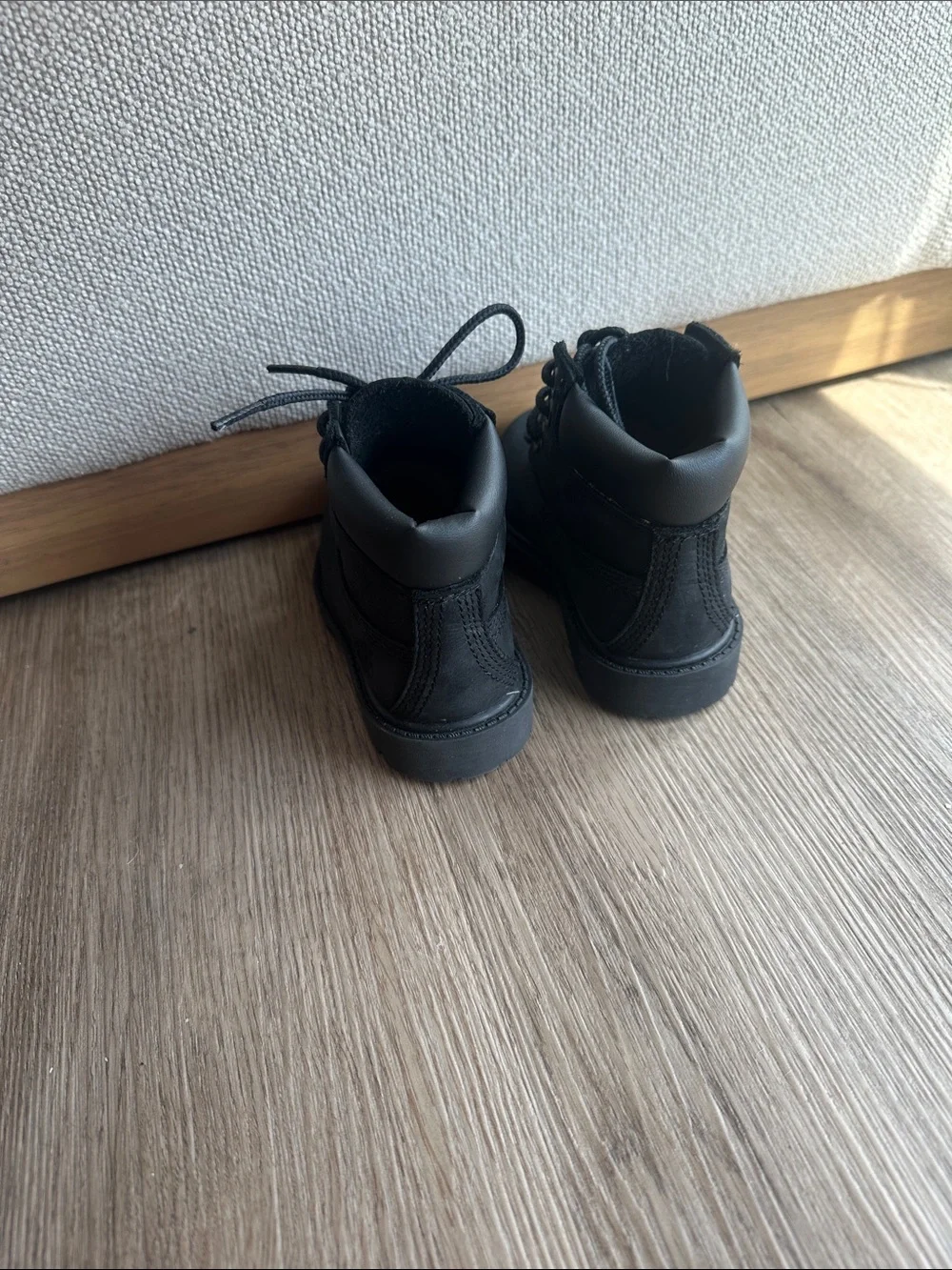 Timberland Black Lace-Up Nubuck Combat Boots